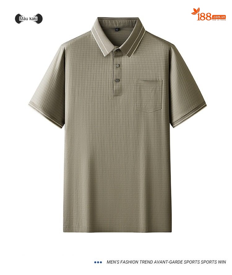 Áo Thun Polo Nam Tay Ngắn Form Rộng Có Túi Phong Cách Casual Màu Đen, Đỏ Gạch, Xám, Be... chi tiết 10