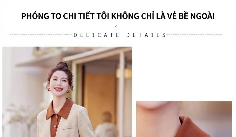 Set Áo Khoác Lửng Tay Dài Chân Váy Dài Dáng Ôm Thời Trang Hàn Quốc Màu Be chi tiết 8