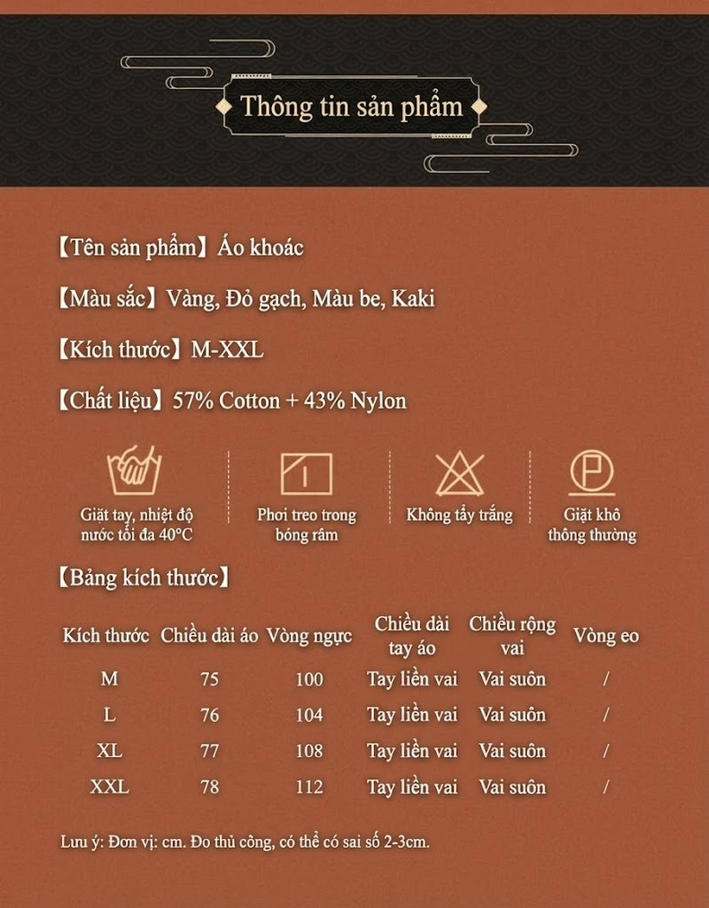 Áo Khoác Gió Nữ Dáng Vừa Thân Nhỏ Phong Cách Hàn Quốc Thời Trang Trẻ Trung Màu Cam, Vàng, Kem, Be chi tiết 9