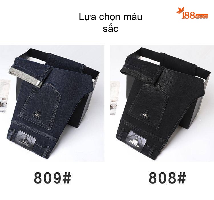 Quần Jean Dáng Suông Nam Co Giãn Thoải Mái Màu Đen chi tiết 42