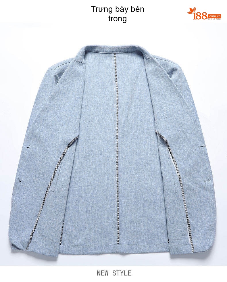 Áo Vest Blazer Nam Mỏng Nhẹ Phong Cách Hàn Quốc Màu Xám, Xanh chi tiết 10