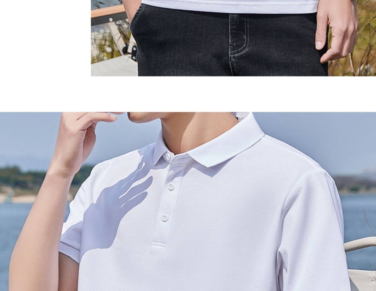 Áo Polo Nam Tay Ngắn Cotton Pima, Vải Mesh Thoáng Khí Màu Đen, Xám chi tiết 21