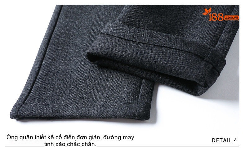 Quần Tây Nam Ống Đứng Dáng Ôm Thời Trang Công Sở Màu Đen, Xám chi tiết 23