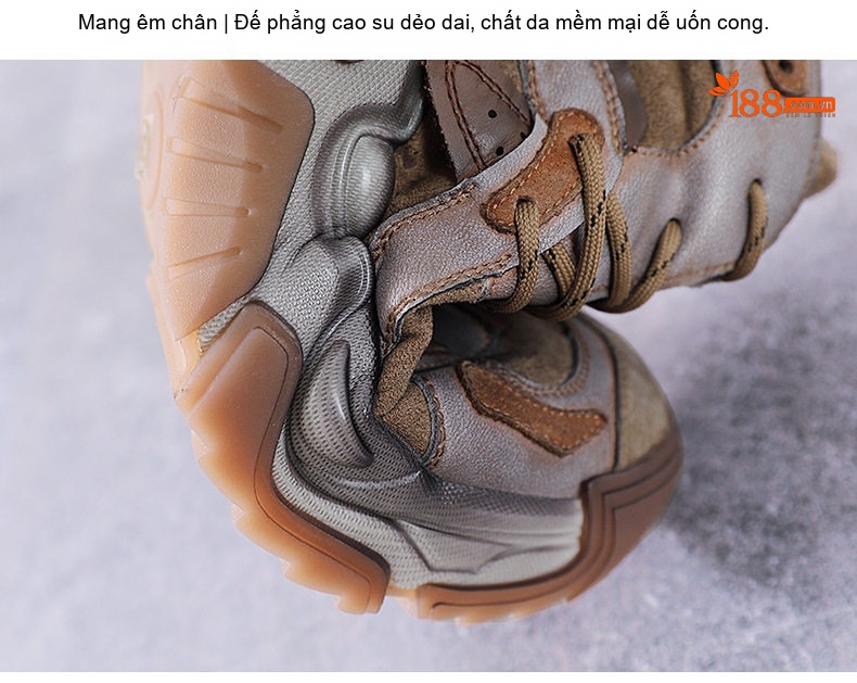 Giày Cao Cổ Nữ Da Bò Đế Dày Phong Cách Ulzzang Chiều Cao Đế Khoảng 5cm Màu Đen, Nâu chi tiết 9