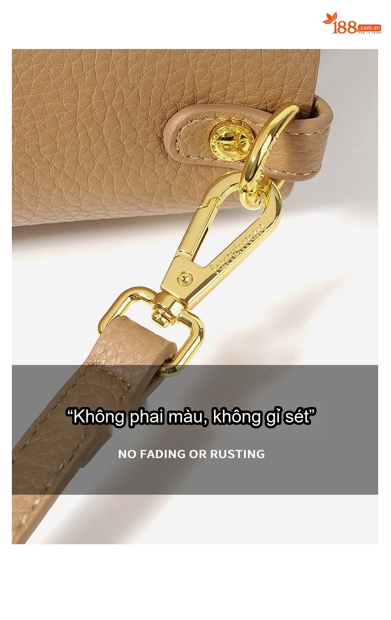 Túi Xách Nữ Đeo Vai/Đeo Chéo Kiểu Dáng Basket Bag Da Mờ Màu Nâu chi tiết 11