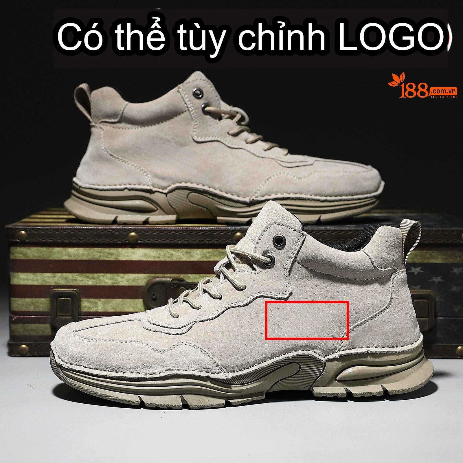 Giày Martin Nam Cổ Cao Da Mờ Buộc Dây Đế Chống Trượt Chiều Cao Đế Khoảng 4cm Màu Xám, Đen chi tiết 1