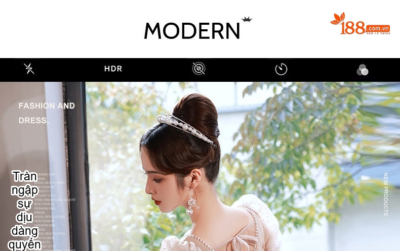 Váy Dạ Hội Dáng Dài Tay Bồng Sang Trọng Màu Champagne chi tiết 1