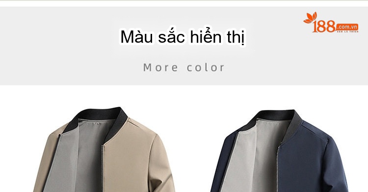 Áo Khoác Bomber Nam Dáng Ôm Hai Mặt Thu Đông Màu Be, Đỏ, Xanh Navy, Đen... chi tiết 10