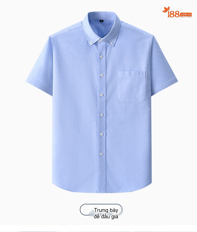 Áo Sơ Mi Tay Ngắn Nam Cotton Oxford Màu Trắng, Xanh Dương, Xanh Mint, Hồng... chi tiết 31