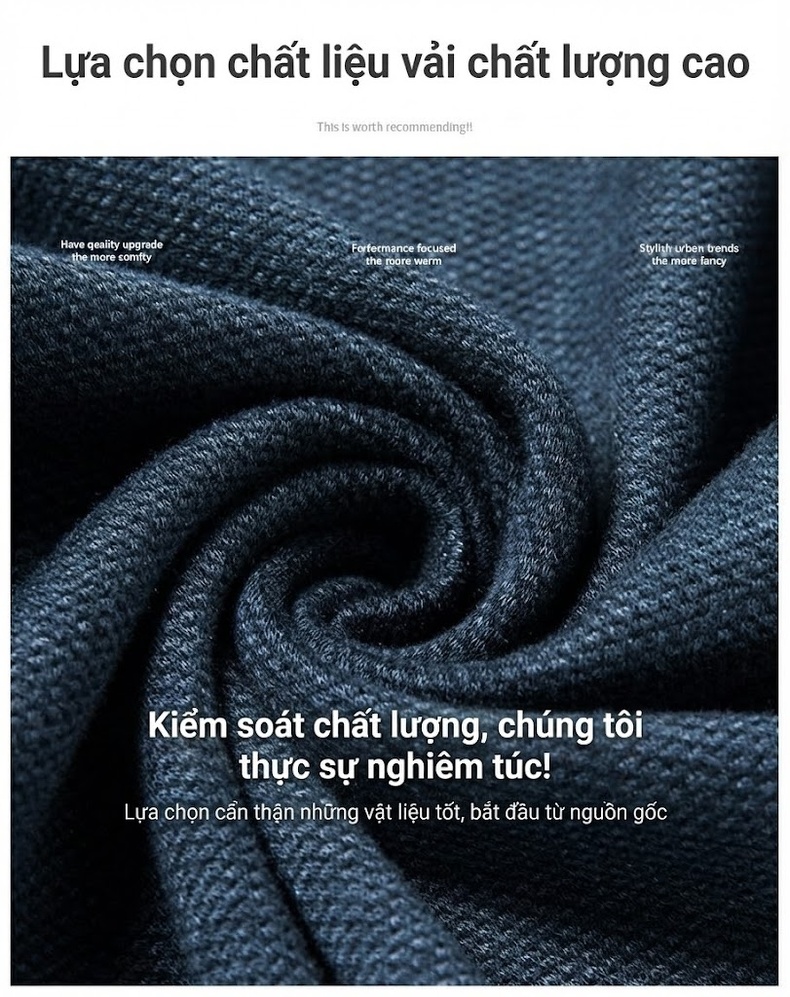Áo Sơ Mi Nam Dài Tay Dáng Ôm Cổ Tàu Chất Liệu Lông Dê Cashmere Không Nhăn Màu Xám, Xanh chi tiết 3