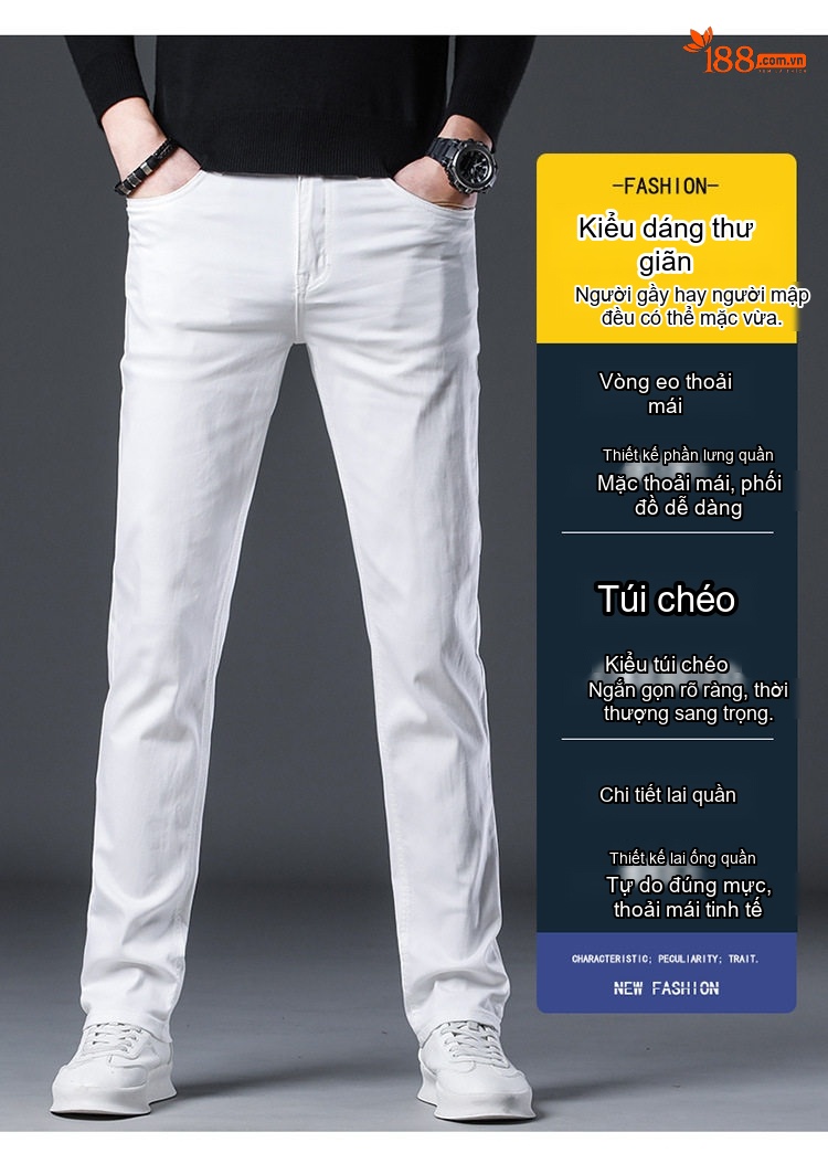 Quần Dài Nam Cotton Ống Đứng Dáng Rộng Thoải Mái Màu Trắng, Đen, Xám chi tiết 32