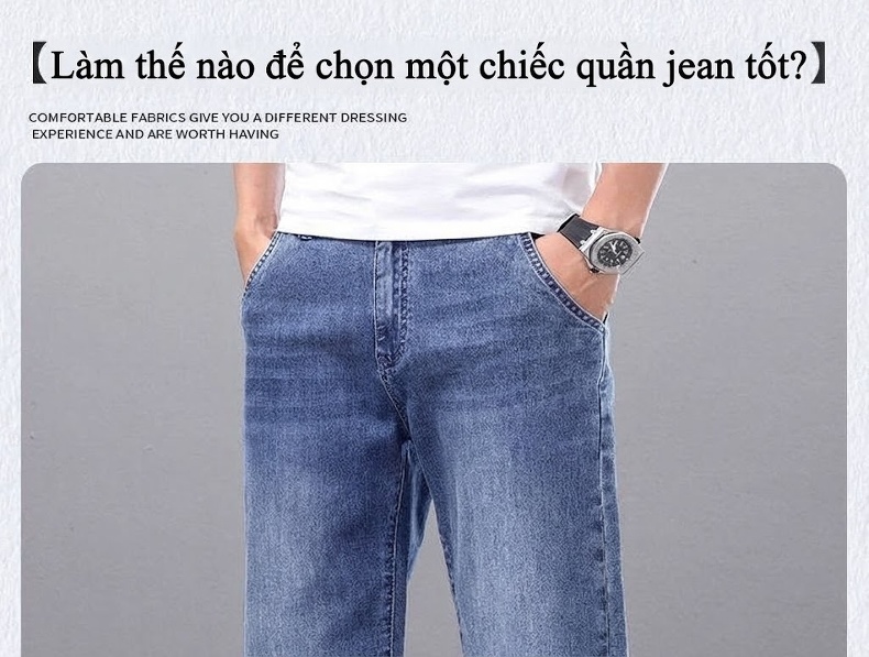 Quần Jean Nam Ống Đứng Dáng Rộng Co Giãn Thoải Mái Phong Cách Thu Đông Màu Xanh Đậm, Xanh Nhạt chi tiết 25