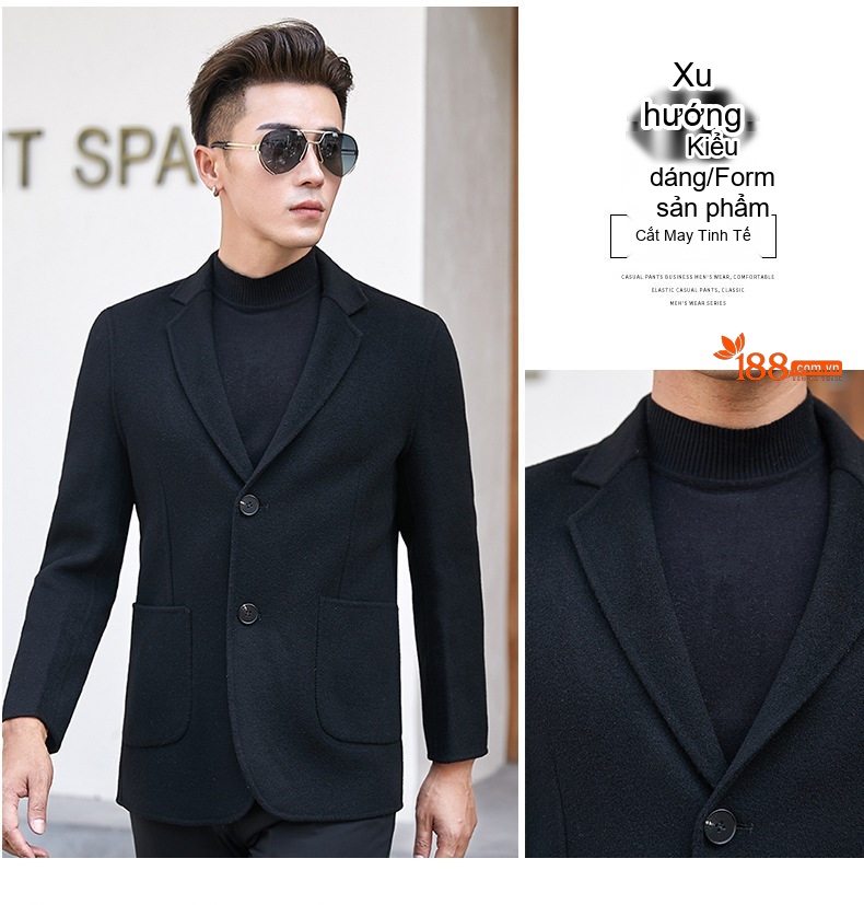 Áo Vest Nam 100% Lông Cừu Mỏng Dáng Ôm Thu Đông Màu Nâu, Xám, Đen chi tiết 20