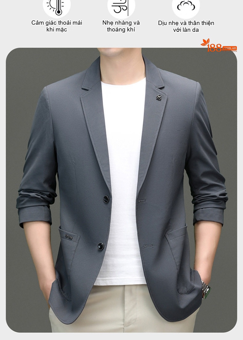 Áo Vest Nam Họa Tiết Waffle Trơn Màu Phong Cách Doanh Nhân Màu Xanh, Nâu, Đen, Xám chi tiết 1