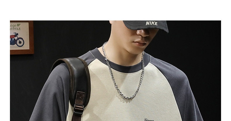 Áo Thun Tay Raglan Nam Cotton Form Rộng Màu Xám, Kem chi tiết 9