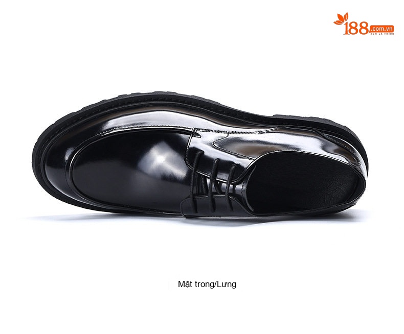 Giày Tây Buộc Dây Nam Da Bóng Chiều Cao Đế Khoảng 4cm Màu Đen, Nâu chi tiết 20