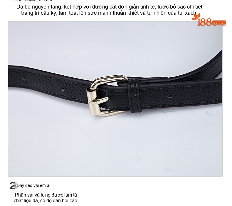 Túi Đeo Vai Nữ Da Bò Lớp Đầu Mềm Mại Đan Lưới Nhiều Ngăn Phong Cách Trung Niên Màu Đen chi tiết 13