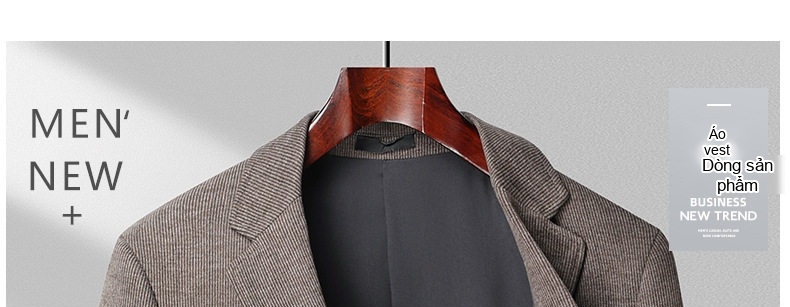 Áo Vest Nam Dáng Ôm Vừa Vặn Dày Dặn Không Nhăn Co Giãn Tốt Màu Nâu, Xám chi tiết 1