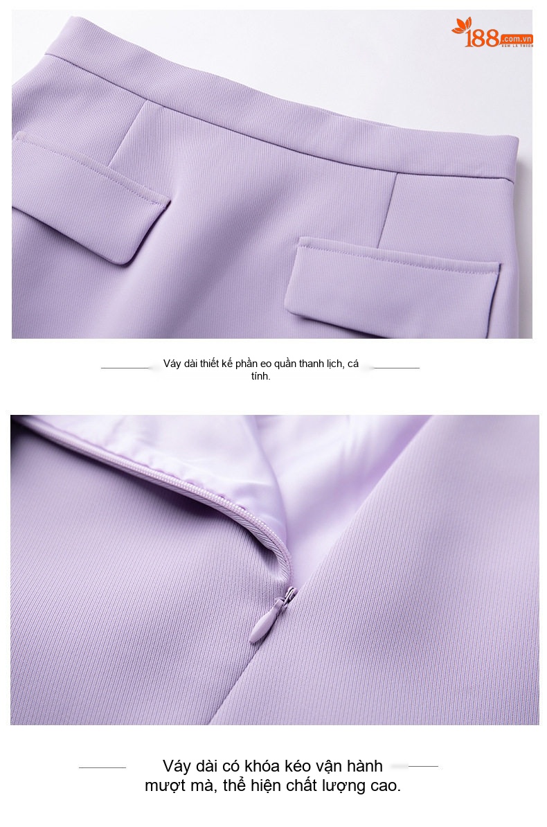 Bộ Vest Nữ Quần Ống Rộng Công Sở Cao Cấp Màu Đen, Tím, Cam, Xanh Lá chi tiết 36