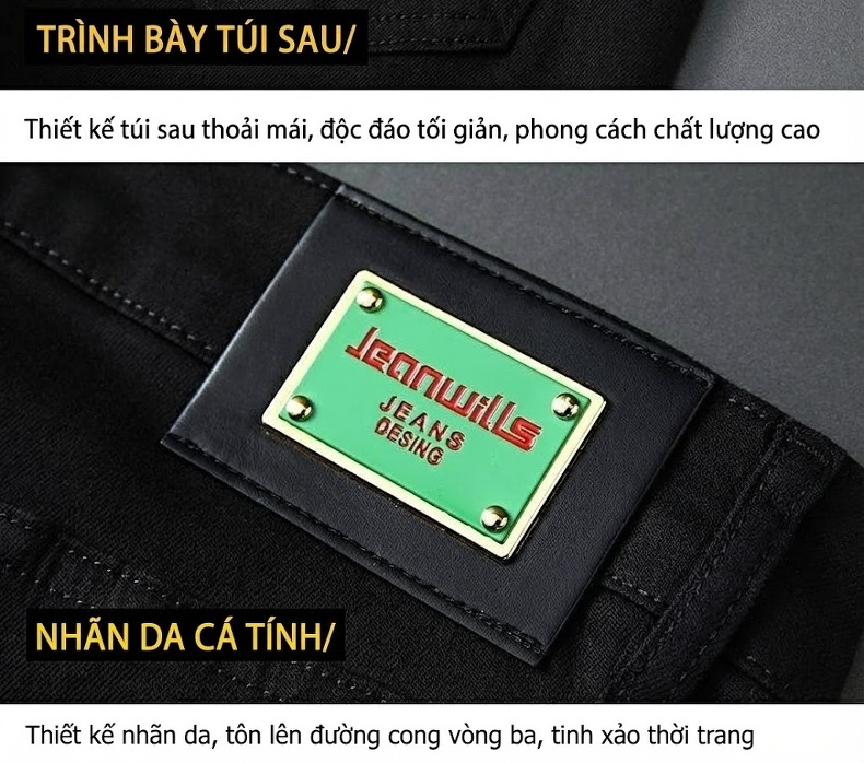 Quần Dài Nam Cotton Co Giãn Chống Thấm Nước Chống Bám Bẩn Chống Phai Màu Dáng Suông Màu Đen, Trắng chi tiết 21