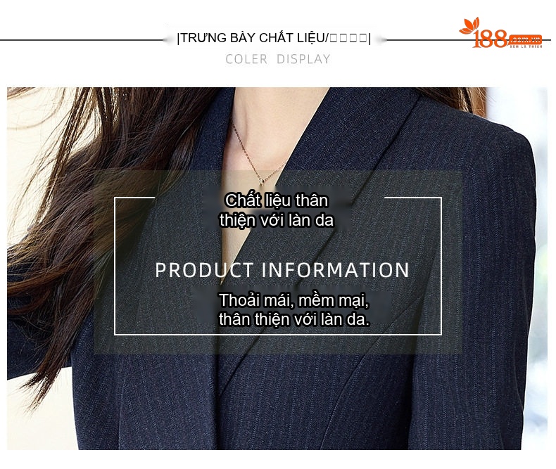 Bộ Vest Công Sở Nữ Áo Blazer Quần Dài/Chân Váy Chữ A Màu Xám, Đen chi tiết 4