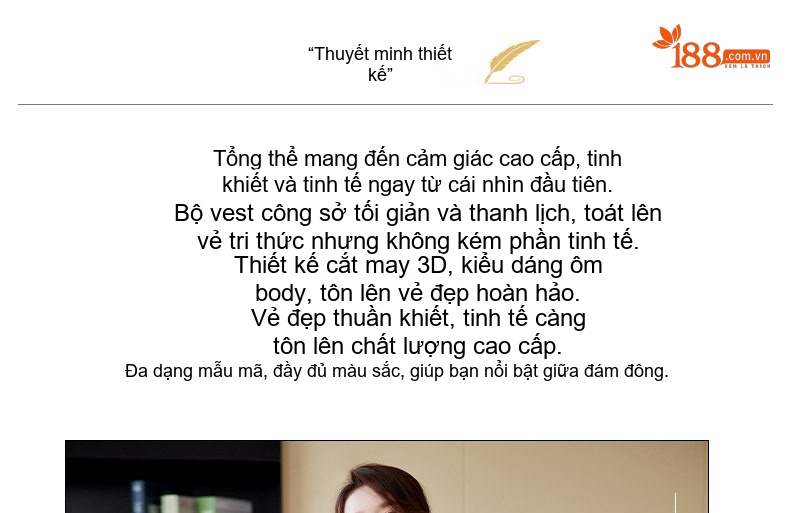 Áo Vest Bộ Chân Váy Công Sở Nữ Dáng Ôm Không Cổ Thiết Kế Giả Hai Lớp Màu Be, Đen chi tiết 4