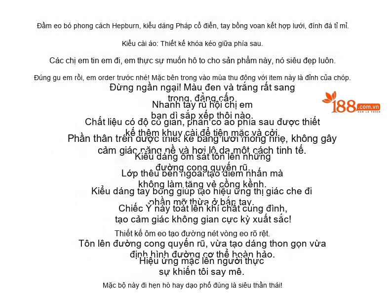 Váy Đầm Nữ Hepburn Pháp Cổ Điển Tay Bồng Lưới Đính Đá Eo Cao Màu Đen chi tiết 2
