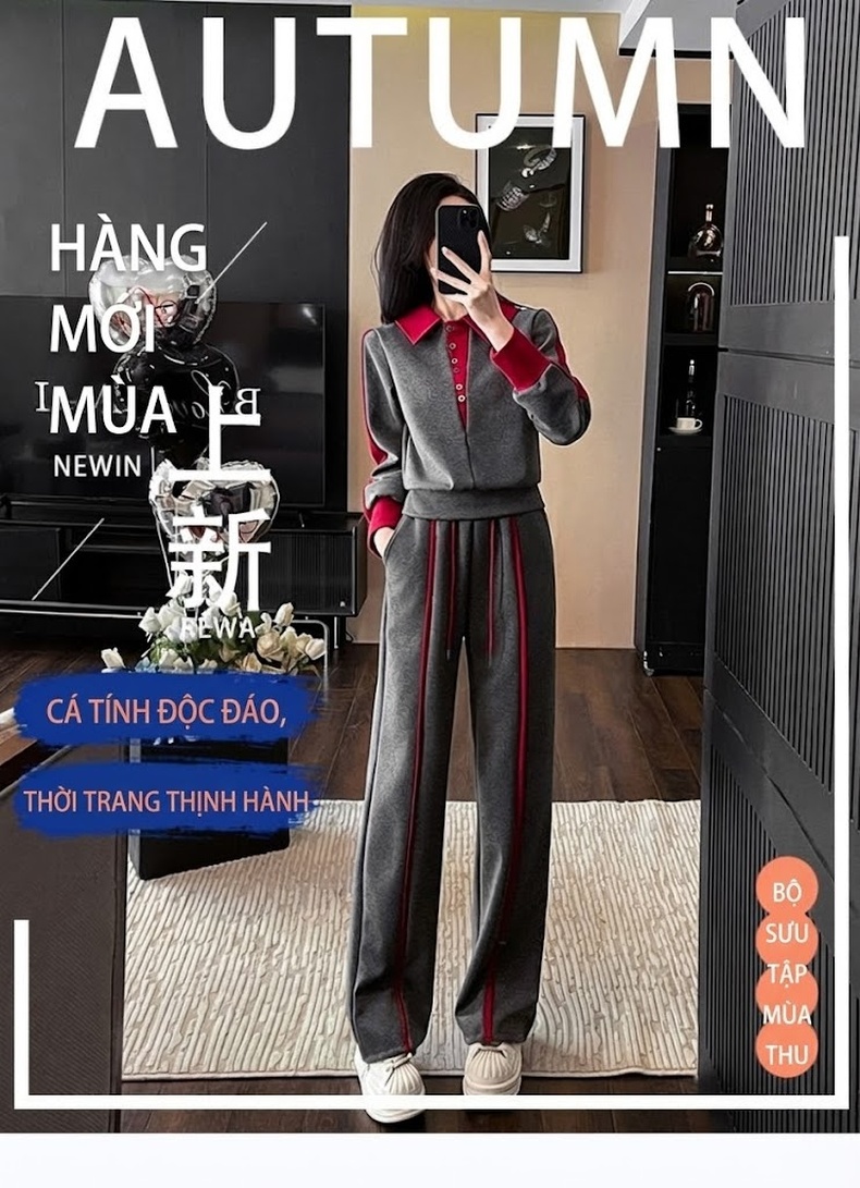 Bộ đồ thể thao nữ dáng rộng phong cách Hàn Quốc chi tiết 1