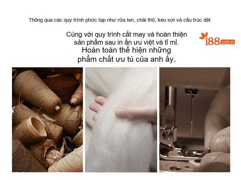 Áo Khoác Dạ Nam Lông Cừu Hai Cổ Áo Dáng Ôm Chống Lạnh Màu Đen, Nâu, Xám, Xanh Navy chi tiết 6