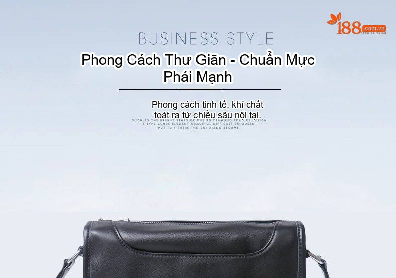 Túi Đeo Chéo Nam Da Bò Thật Phong Cách Hàn Quốc Kiểu Dáng Vuông Nhỏ Màu Đen chi tiết 1