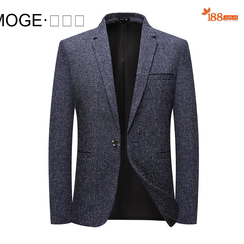 Áo Vest Nam Hàn Quốc Dáng Ôm Vải Dệt Một Khuy Màu Xanh Than, Xám Đậm, Xám