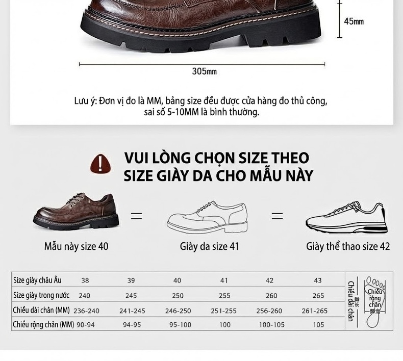 Giày Tây Buộc Dây Nam Da Bóng Thiết Kế Retro Chiều Cao Đế Khoảng 4cm Màu Nâu, Đen, Xanh Lá chi tiết 4