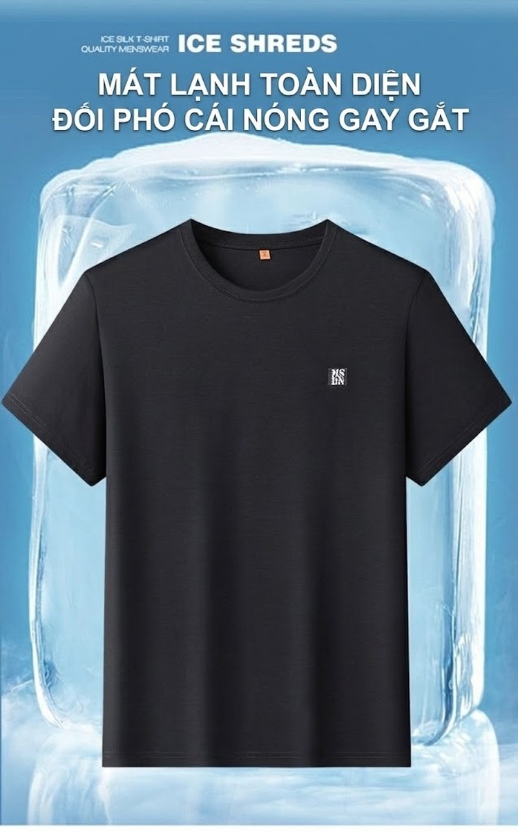 Áo Thun Tay Ngắn Nam Cotton Cổ Tròn Form Rộng Màu Xanh Nhạt, Xám, Xanh Đen, Đen... chi tiết 6