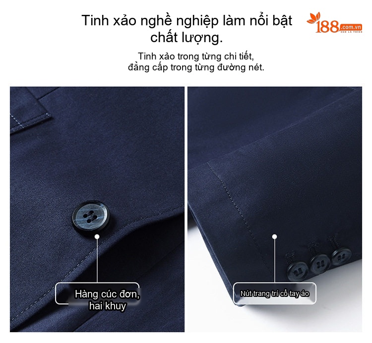 Áo Vest Nam Cotton Kiểu Hàn Quốc Dáng Ôm Màu Trắng Kem, Xanh Navy, Xanh Rêu chi tiết 7