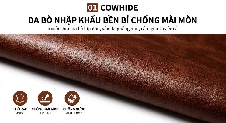 Túi Đeo Chéo Nam Da Thật Túi Đeo Vai Da Mad Horse Màu Nâu chi tiết 3