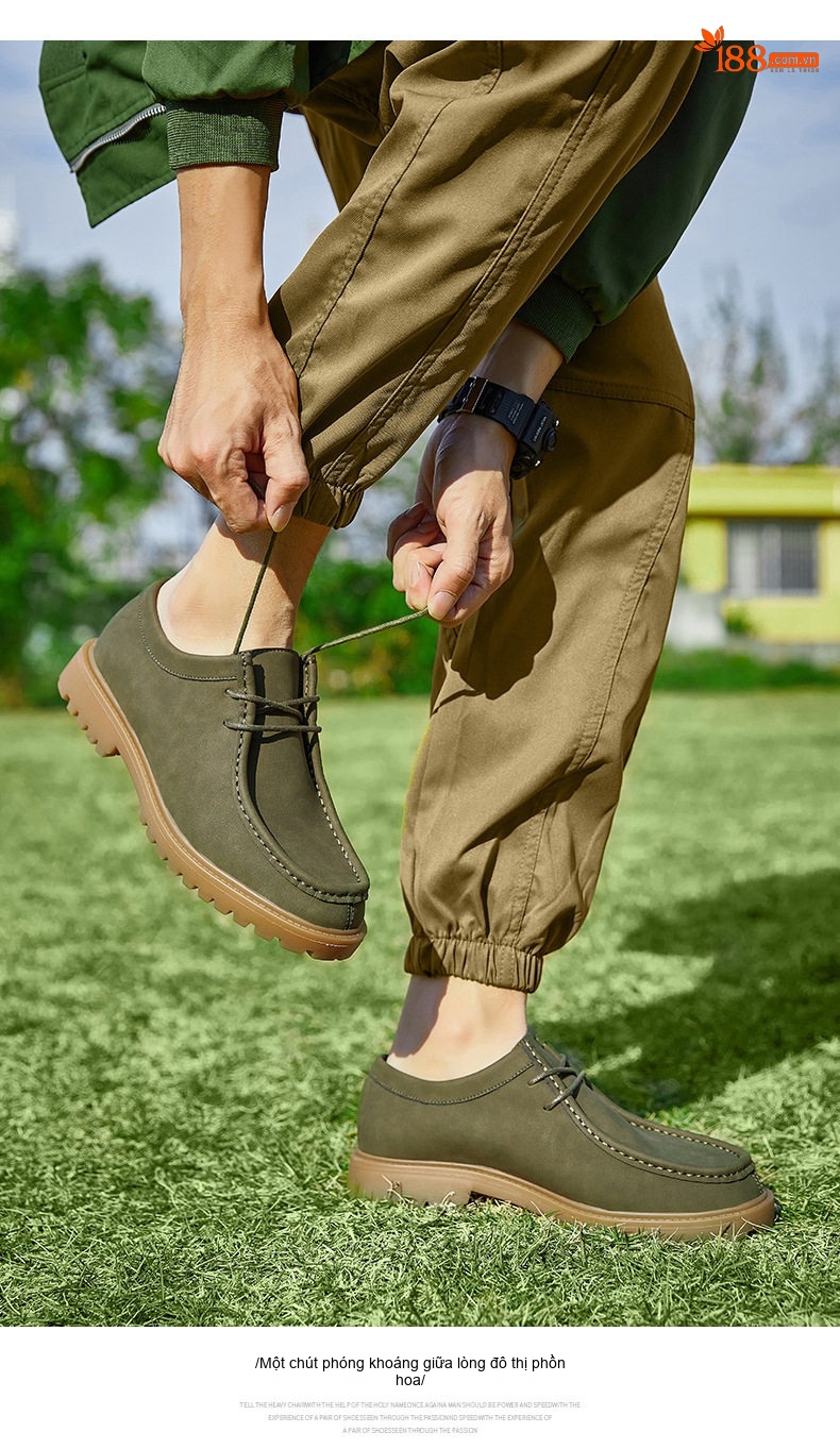 Giày Oxford Nam Giày Da Mờ Buộc Dây Phong Cách Nhật Bản Chiều Cao Đế Khoảng 3cm Màu Đen, Nâu, Xám, Xanh... chi tiết 10