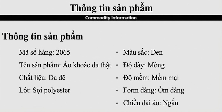 Áo Khoác Da Dáng Bomber Nam Da Dê Thật Cổ Bẻ Màu Đen chi tiết 3
