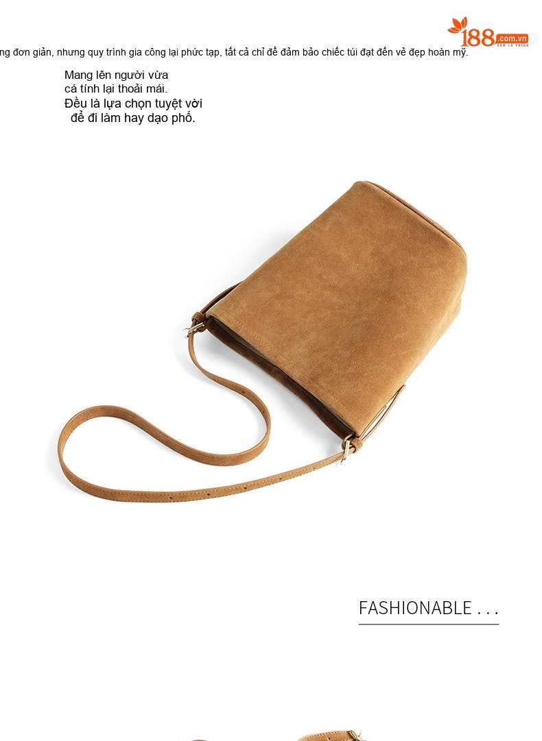 Túi Đeo Vai Nữ Da Mờ Phong Cách Tối Giản Sức Chứa Lớn Màu Nâu chi tiết 27