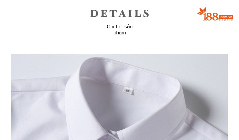 Áo Sơ Mi Dài Tay Cotton Nam Nữ Cổ Bẻ Công Sở Màu Trắng, Xám, Xanh Than, Tím Nhạt chi tiết 5