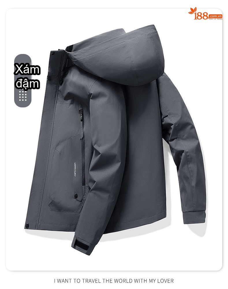 Áo Khoác Nam Mỏng Dáng Bomber Có Mũ Trùm Đầu Phong Cách Hàn Quốc Màu Đen, Xám, Vàng, Xanh... chi tiết 19