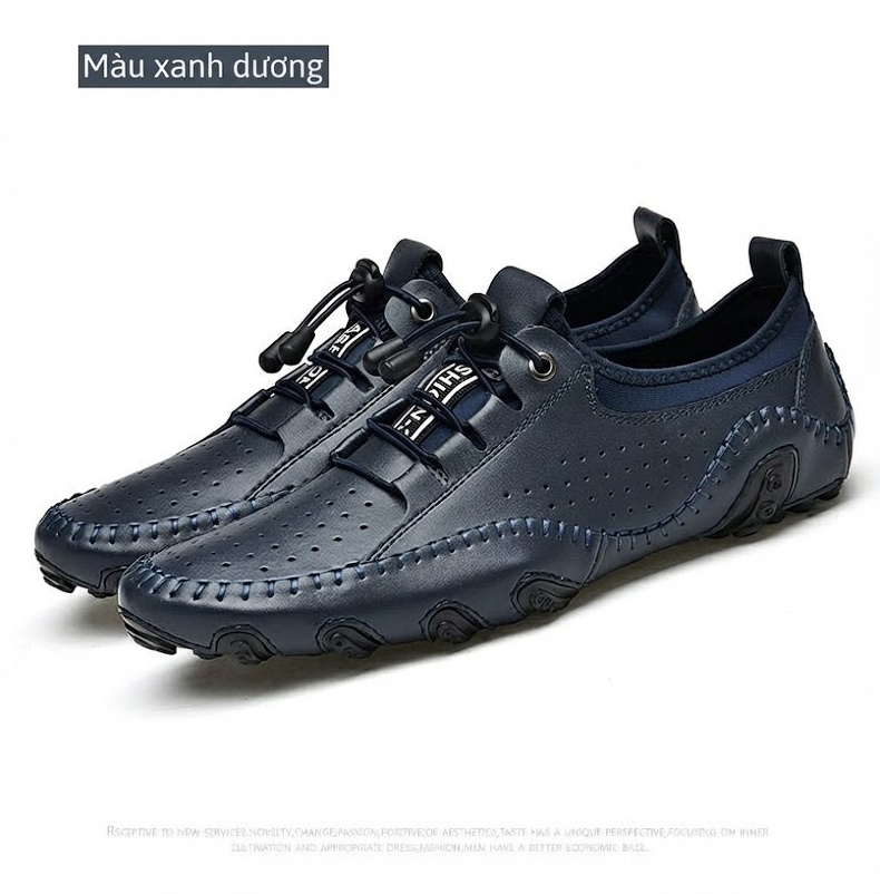 Giày Lười Nam Da Bóng Thoáng Khí Chiều Cao Đế Khoảng 2cm Màu Nâu, Trắng, Xanh Navy, Đen... chi tiết 43