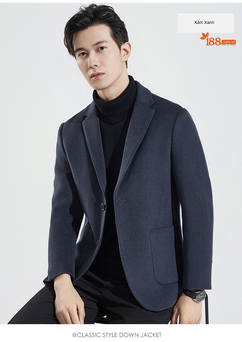 Áo Vest Nam 100% Lông Cừu Thu Đông Dáng Ôm Màu Nâu, Xám, Xanh Navy, Đen chi tiết 22
