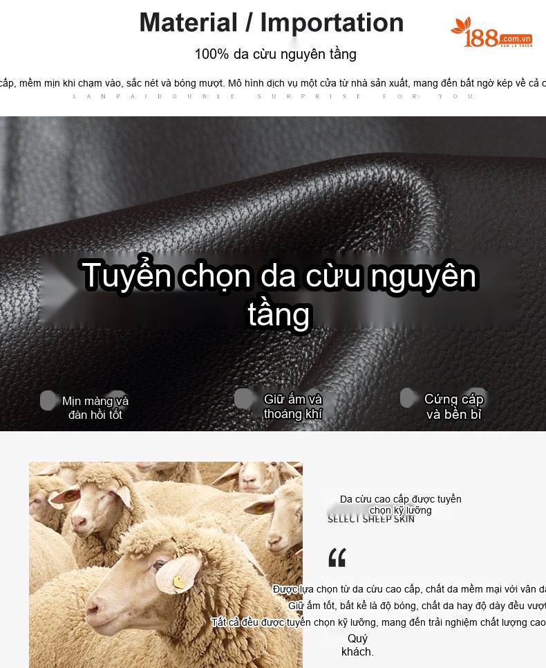 Áo Khoác Da Cừu Nam Cổ Bẻ Khóa Kéo Phong Cách Doanh Nhân Màu Đen, Nâu chi tiết 2