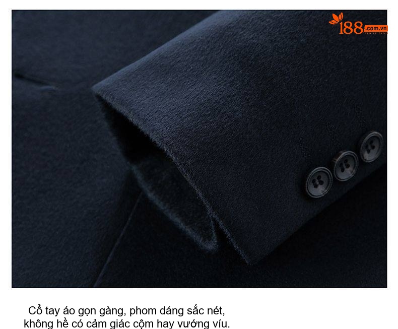 Áo Vest/Blazer Nam 100% Lông Cừu Màu Đen, Xanh Navy chi tiết 19