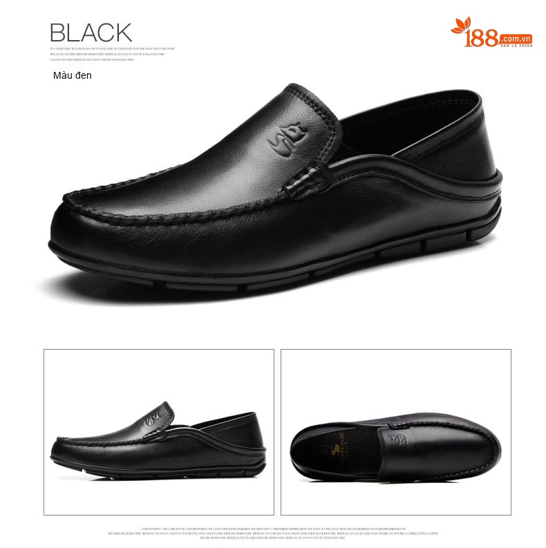 Giày Lười Nam Da Bò Chiều Cao Đế Khoảng 2cm Phong Cách Anh Quốc Màu Đen, Nâu, Trắng, Xanh Navy... chi tiết 39