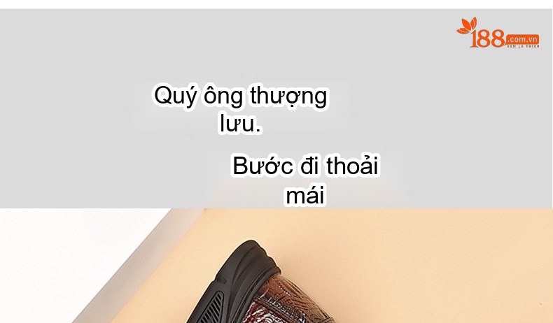 Giày Lười Nam Da Bò Mềm Chiều Cao Đế Khoảng 3cm Màu Nâu, Đen chi tiết 3