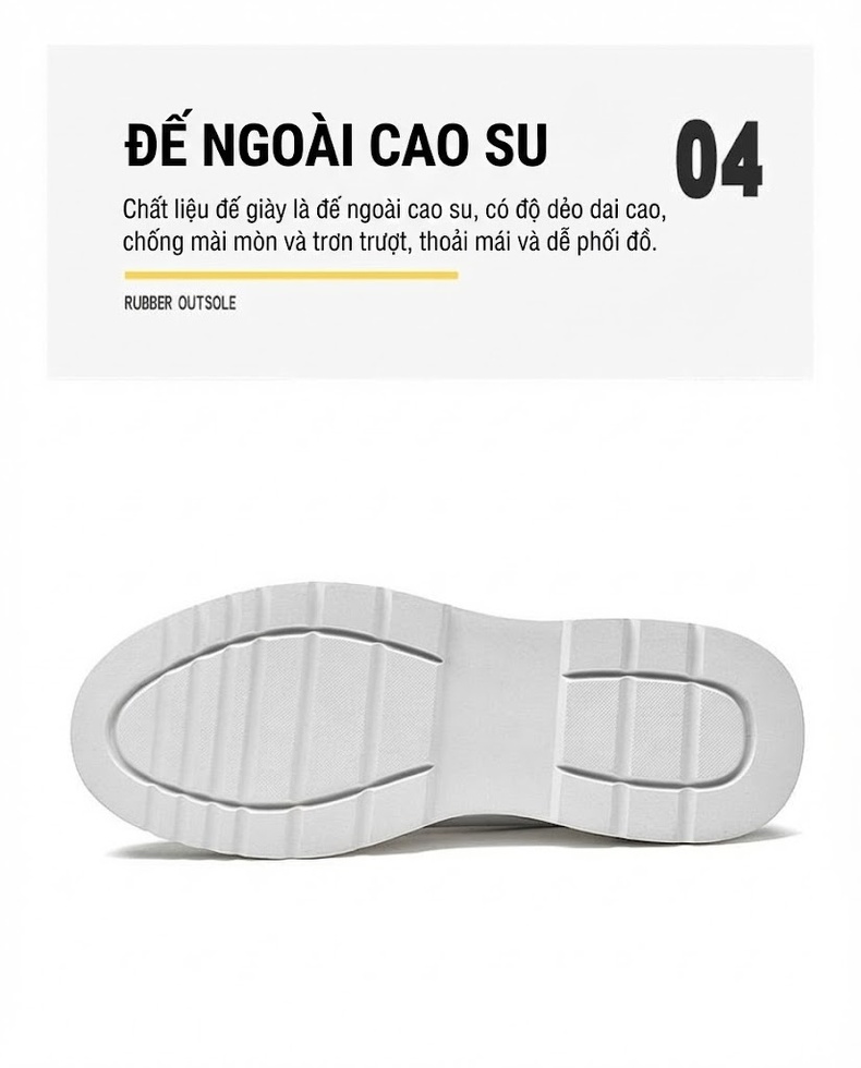 Giày Thể Thao Nam Đế Cao 6cm Phong Cách Casual Màu Đen, Trắng chi tiết 11