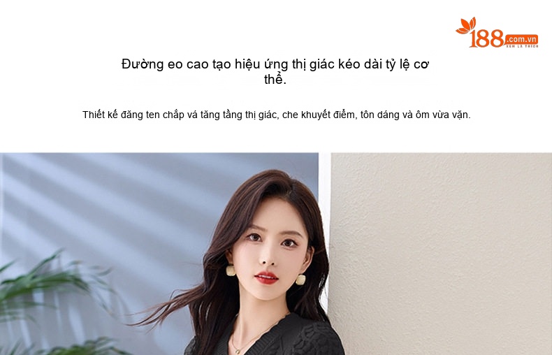 Váy Dệt Kim Nữ Cổ chữ V Đính Cúc Ngọc Trai Phối Ren Phong Cách Quý Cô Màu Be, Đen, Hồng chi tiết 6