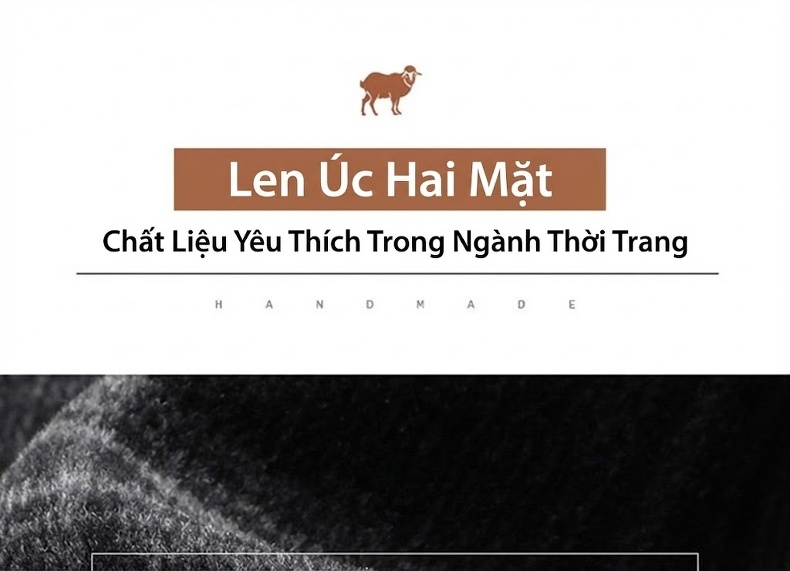 Áo Khoác Dạ Nam Dáng Dài Vừa Cổ chữ Vest Thủ Công Màu Đen, Xám chi tiết 2