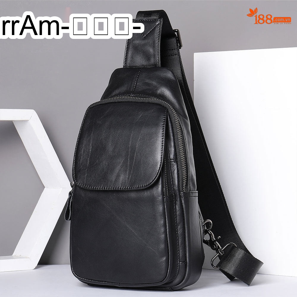 Túi đeo ngực nam da thật sức chứa lớn kiểu thể thao chi tiết 5